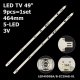 Пряма підсвітка для телевізора Hitachi 49″ LED49D05A-ZC29AG (9 планок по 464 мм, 5 LED, лінза 17 мм, 3 В)