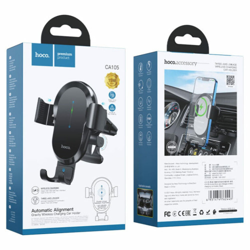 Автодержатель Hoco CA105 Wireless (15W) (Black)