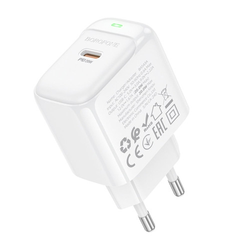 Сетевое зарядное устройство Borofone BAS43A Potential USB-C (20W · 3A) (White)