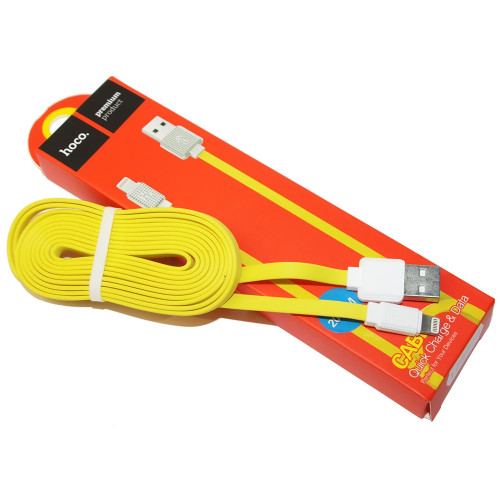 Кабель Hoco UPL18 Waffle USB-A – Lightning (1.2 м · 10.5W · 2.1A) (Yellow)