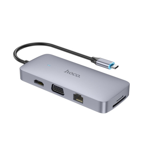 USB-хаб Hoco HB33 10в1 Type-C (0.13 м) (Gray)