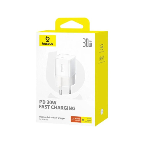 Сетевое зарядное устройство Baseus GaN5S Fast Charger USB-C (30W · 3A) (P10162504213) (White)
