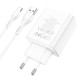 Сетевое зарядное устройство Hoco C102A 4xUSB-A (20W · 3A) с кабелем USB-A – Type-C (White)