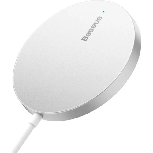 Бездротовий зарядний пристрій Baseus Simple Mini3 Magnetic Wireless Charger (15W) (Silver)