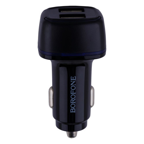 Автомобільний зарядний пристрій Borofone BZ14 2xUSB-A (12W · 2.4A) з кабелем USB-A – Type-C (Black)