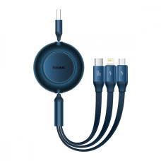 Кабель Baseus Bright Mirror 2 Series 3-в-1 USB-A – Micro-USB/Lightning/Type-C (1.1 м · 66W · 6A) (CAMJ010103) (Blue)