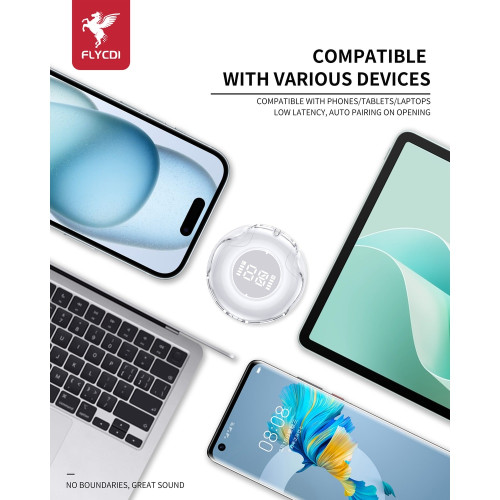 Наушники Bluetooth Wireless FLYCDI TWS-002 (White)