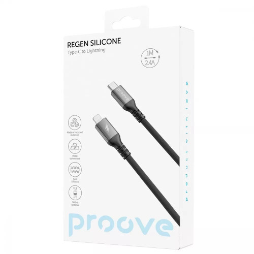 Кабель Proove ReGen Silicone Type-C – Lightning (1 м · 27W · 3A) (Black)