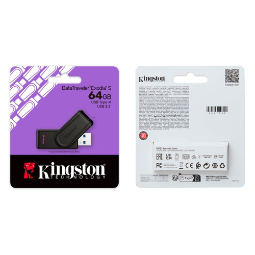 Флешка Kingston DT Exodia S 64GB USB 3.2 (Black)
