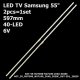 Боковая подсветка для телевизора Samsung 55″ 2X40 (2 планки по 597 мм, 40 LED 3x3 мм, 6 В)