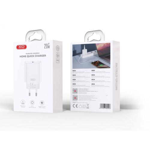 Сетевое зарядное устройство XO CE32 USB-C (20W · 3A) (White)