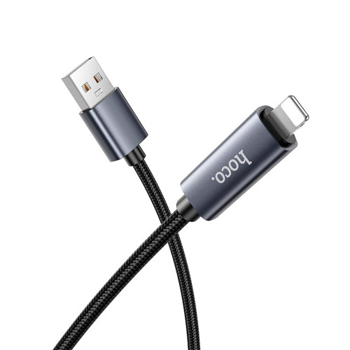 Кабель Hoco X112 USB-A – Lightning з дисплеєм (1 м · 12W · 2.4A) (Black)