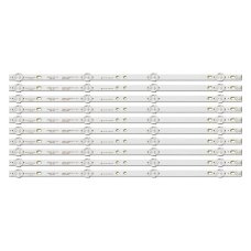 Прямая подсветка для телевизора Akai 50″ 3A4CX-46012 (10 планок по 460 мм, 4 LED, линза 15,5 мм, 3 В)