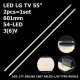Бокова підсвітка для телевізора LG 55″ 55UJ65 Rev0.9 (L+R, 2 планки по 601 мм, 54 LED 2x1 мм, 3 В)