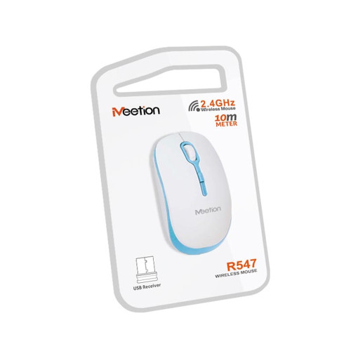 Мишка бездротова MeeTion MT-R547 (1600 DPI) (Blue/White)