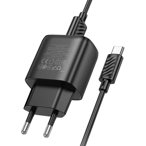 Сетевое зарядное устройство Hoco C140A USB-A (18W · 3A) с кабелем USB-A – Type-C (Black)