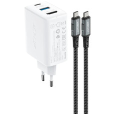 Сетевое зарядное устройство Acefast A17 USB-C+USB-A+HDMI 4K (65W · 3A) с кабелем Type-C – Type-C (White)