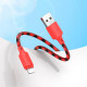 Кабель Hoco X116 Meridian USB-A – Lightning (1 м · 12W · 2.4A) (Red)