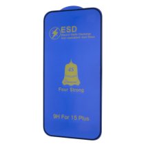 Защитное стекло 4S ESD Antistatic для Apple iPhone 15 Plus (Full Glue) (Black)