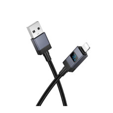 Кабель Hoco X118 USB-A – Lightning з дисплеєм (1 м · 12W · 2.4A) (Black)