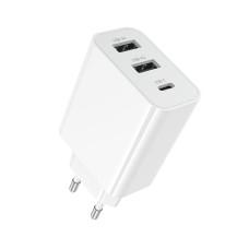 Сетевое зарядное устройство Borofone BA105A 2xUSB-A+USB-C (15W · 3A) (White)