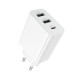 Сетевое зарядное устройство Borofone BA105A 2xUSB-A+USB-C (15W · 3A) (White)