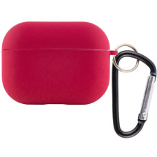 Чехол для AirPods Pro Silicone Case with Fibra (Rose Red)