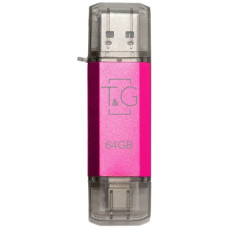 Флешка USB 2.0 TG 009 Star USB+Type-C 64Gb pink