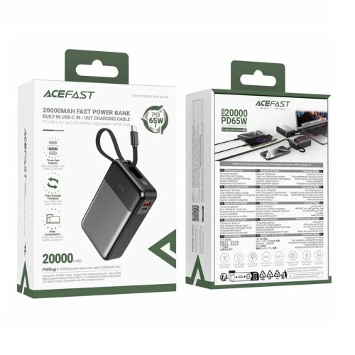 Повербанк Acefast M21 PD65W (20000 mAh) (Black)