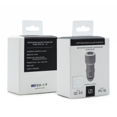 Автомобильное зарядное устройство іЗі PC-15 2xUSB-A (24W · 4.8A) (Silver)