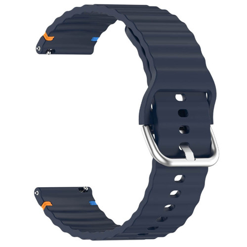 Ремешок универсальный 20 мм Silicone Wavy для Amazfit, Samsung, Huawei (Midnight Blue)