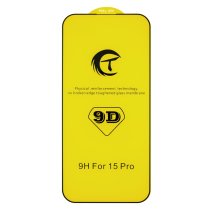 Защитное стекло CT 9D для Apple iPhone 15 Pro (Full Glue) (Black)