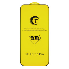 Защитное стекло CT 9D для Apple iPhone 15 Pro (Full Glue) (Black)