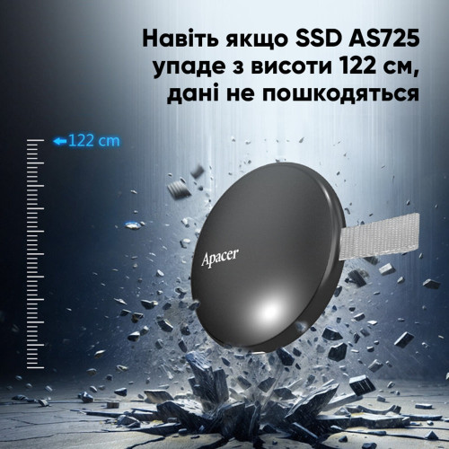 Внешний SSD-накопитель Apacer Magnetic Portable AS725 1TB USB 3.2 Gen 2 Type-C (Black)