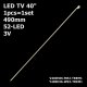 Бокова підсвітка для телевізора Telefunken 40″ Y400HJ6-WE2-TREM1 (1 планка 490 мм, 52 LED 7x2 мм, 3 В)