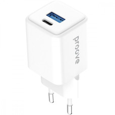 Сетевое зарядное устройство Proove Pocket Gan USB-A+USB-C (30W · 3A) (White)