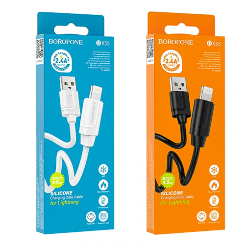 Кабель Borofone BX55 USB-A – Lightning (1 м · 12W · 2.4A) (White)