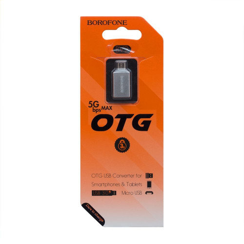 Переходник Borofone BV2 USB-A – Micro-USB (Silver)