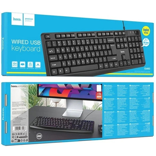 Клавіатура дротова Hoco GM60 Cool wired (Black)
