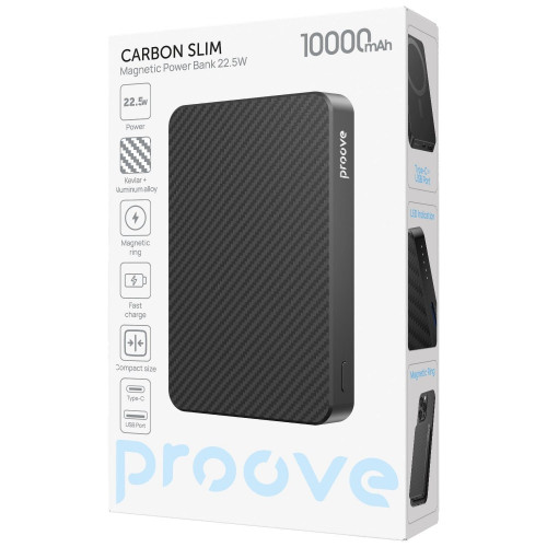 Повербанк Proove Carbon Slim 22.5W (10000 mAh) (Nightfall Black)