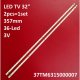 Бокова підсвітка для телевізора TCL 32″ 37TM6315000007 (2 планки по 357 мм, 36 LED 5,5x3 мм, 3 В)
