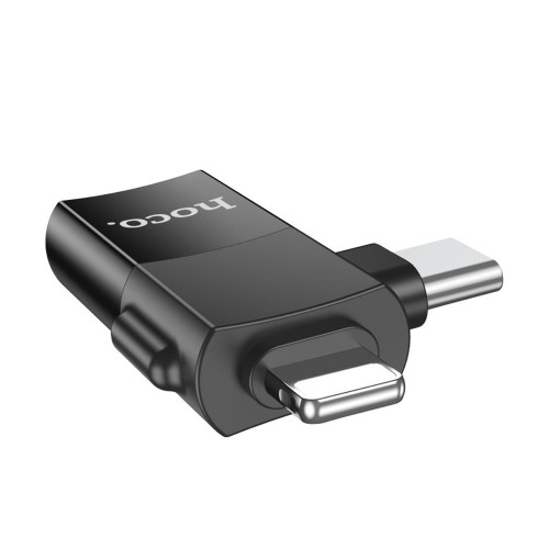 Переходник Hoco UA17 Lightning and Type-C to USB 2.0 black