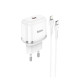 Сетевое зарядное устройство Hoco N24 USB-C (20W · 3A) с кабелем Type-C – Lightning (White)