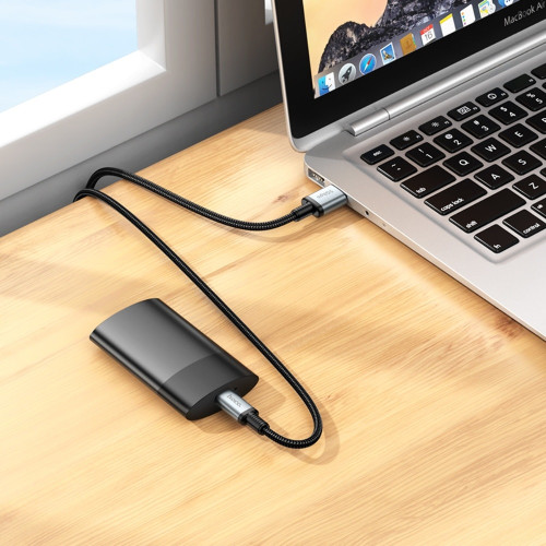 Мультимедійний кабель Hoco US10 USB-A – Type-C 3.0 5Gbit/s (0.5 м) (Black)