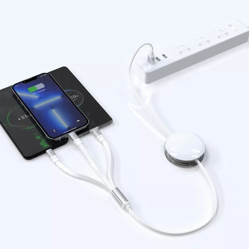 Кабель Proove Triple Connection 3-в-1 USB-A – Type-C/Micro-USB/Lightning (1.2 м · 15W · 3A) (White)