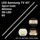 Боковая подсветка для телевизора Samsung 43″ UE43NU7100U (2 планки по 462 мм, 28 LED 3x3 мм, 6 В)