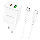 Сетевое зарядное устройство Borofone BN7 USB-A+USB-C (20W · 3A) с кабелем Type-C – Lightning (White)