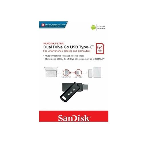 Флешка SanDisk Ultra Dual Go 64GB USB 3.1 Type-C