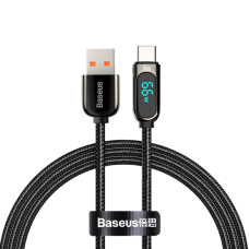 Кабель Baseus Display Fast Charging USB-A – Type-C (1 м · 66W · 5A) (CASX020001) (Black)