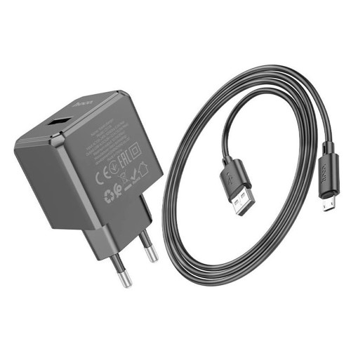 Сетевое зарядное устройство Hoco CS11A USB-A (10.5W · 2.1A) с кабелем USB-A – Micro-USB (Black)